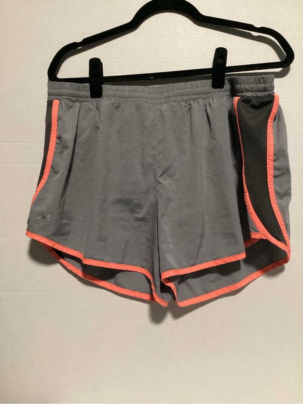 Under Armour Gray Athletic Shorts with Coral Trim